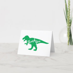 Cute Dinosaur Baby Shower Dino Blue and Green Boy Thank You Card