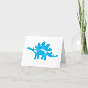 Cute Dinosaur Baby Shower Dino Blue and Green Boy Thank You Card