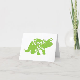 Cute Dinosaur Baby Shower Dino Blue and Green Boy Thank You Card