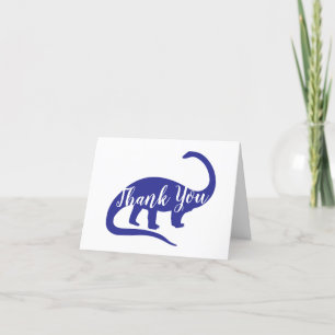 Cute Dinosaur Baby Shower Dino Blue and Green Boy Thank You Card