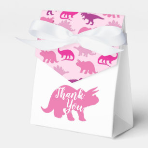 Cute Dinosaur Baby Shower Dino Pink Girl Favor Boxes
