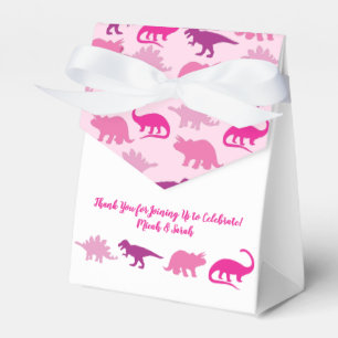 Cute Dinosaur Baby Shower Dino Pink Girl Favor Boxes