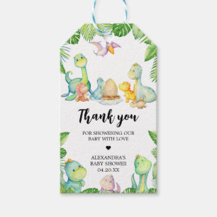 Cute Dinosaur Baby Shower Favor Tags