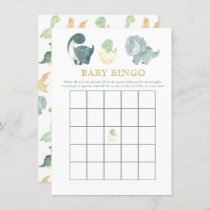 Cute Dinosaur Baby Shower Game Baby Bingo Enclosure Card