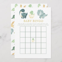 Cute Dinosaur Baby Shower Game Baby Bingo Invitation
