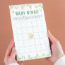 Cute Dinosaur Baby Shower Green Bingo Game  Flyer