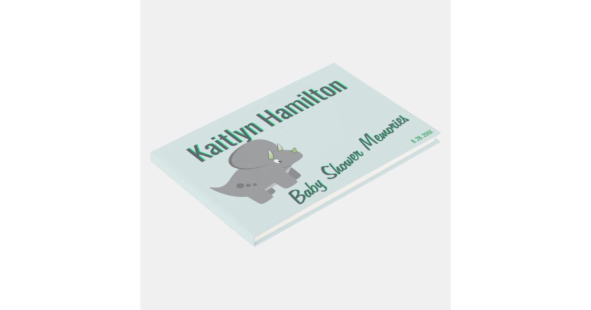 Cute Dinosaur | Baby Shower Guest Book | Zazzle