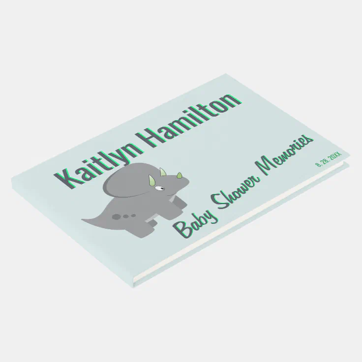 Cute Dinosaur | Baby Shower Guest Book | Zazzle