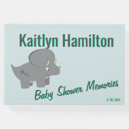 Cute Dinosaur | Baby Shower Guest Book | Zazzle