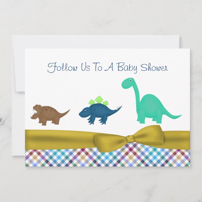 Cute Dinosaur Baby Shower Invitation (Front)