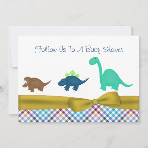 Cute Dinosaur Baby Shower Invitation