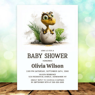 Cute Dinosaur Baby Shower Invitation