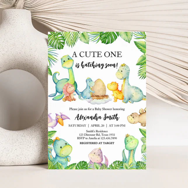 Cute Dinosaur Baby Shower Invitation | Zazzle