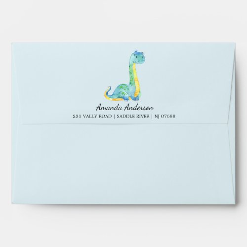 Cute Dinosaur Baby Shower Invitation Envelope