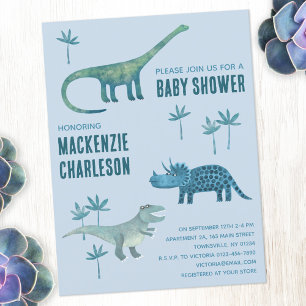 Cute Dinosaur Baby Shower Invitation Postcard