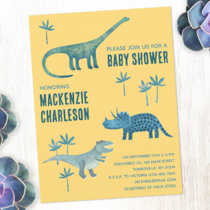 Cute Dinosaur Baby Shower Invitation Postcard