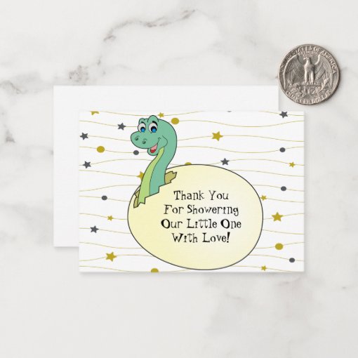 Cute Dinosaur Baby Shower Thank You Card Zazzle