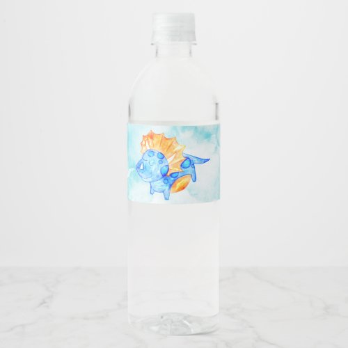 Cute Dinosaur Baby Shower Water Bottle Label