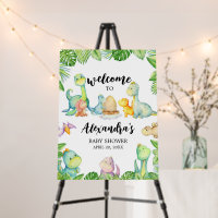 Cute Dinosaur Baby Shower Welcome Sign