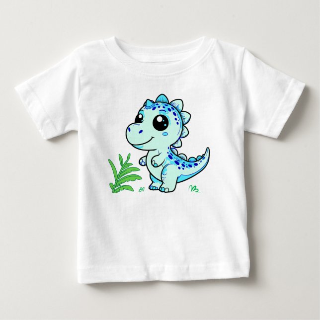 Cute Dinosaur Baby T-Shirt – Baby Fine Jersey  (Front)