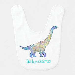 Cute Dinosaur babysaurus brachiosaurus Baby Bib