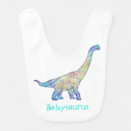 Cute Dinosaur babysaurus brachiosaurus   Baby Bib