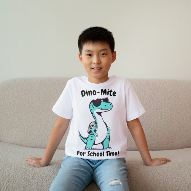 Cute Dinosaur Back to School Kids Design T-Shirt (Creator Uploaded)