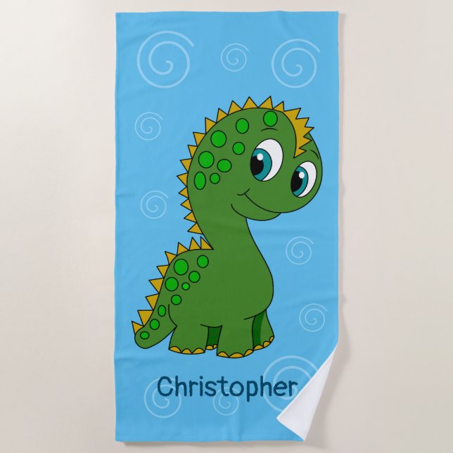 Cute Dinosaur Beach Towel (Front)