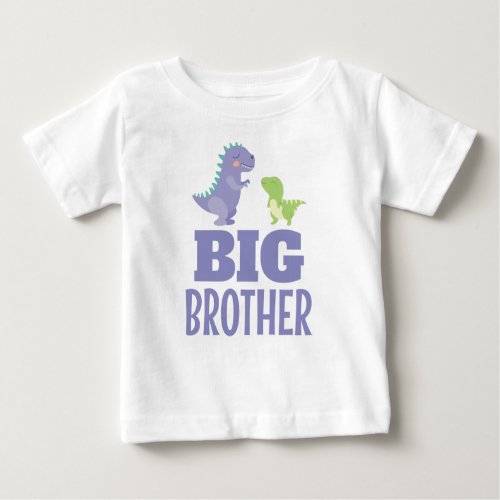 Cute Dinosaur Big Brother and His Little Sister Baby T_Shirt