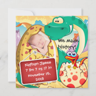 Cute Dinosaur Birth Announcement