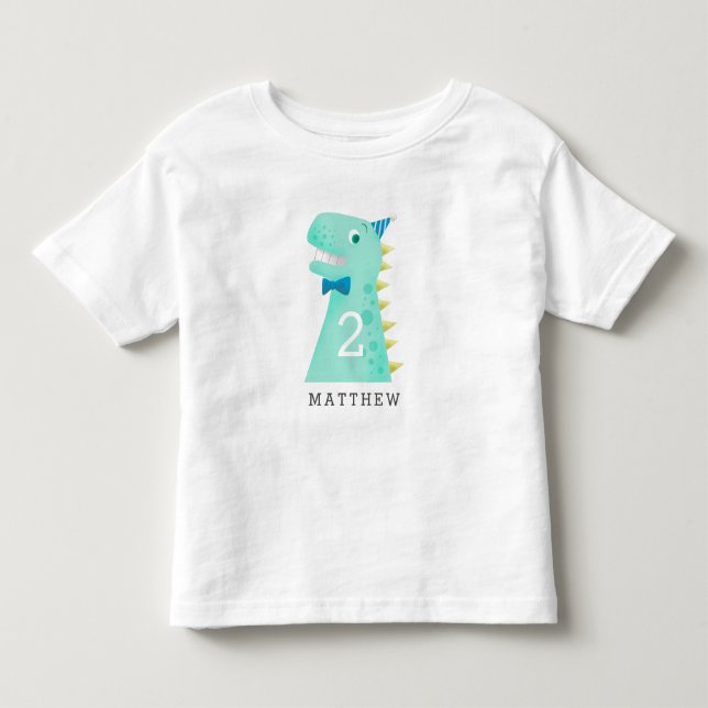 Cute Dinosaur Birthday Any Age Toddler T-shirt (Front)