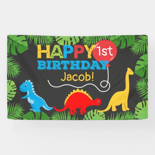 Cute Dinosaur Birthday Boy Banner