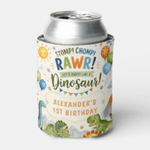 Cute Dinosaur Birthday Can Cooler