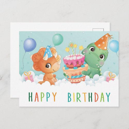  cute dinosaur birthday card