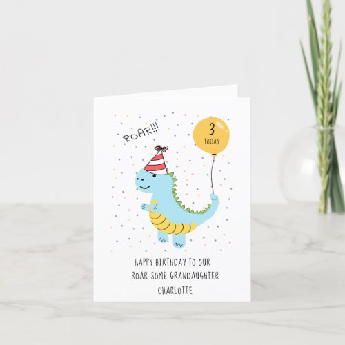 Cute Dinosaur Birthday Card _ Custom 