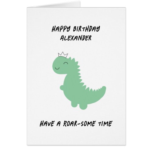Cute Dinosaur Birthday Card fun Custom  