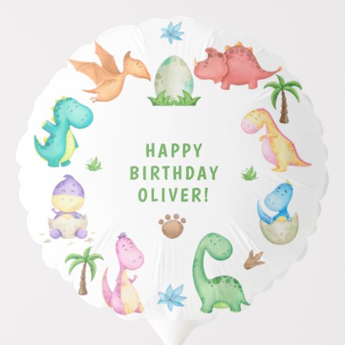 Cute Dinosaur Birthday Party Balloon