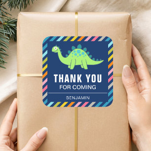 Cute Dinosaur Birthday Party Favor Sticker