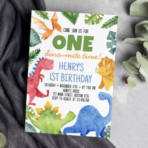 Cute Dinosaur Birthday Party Invitation