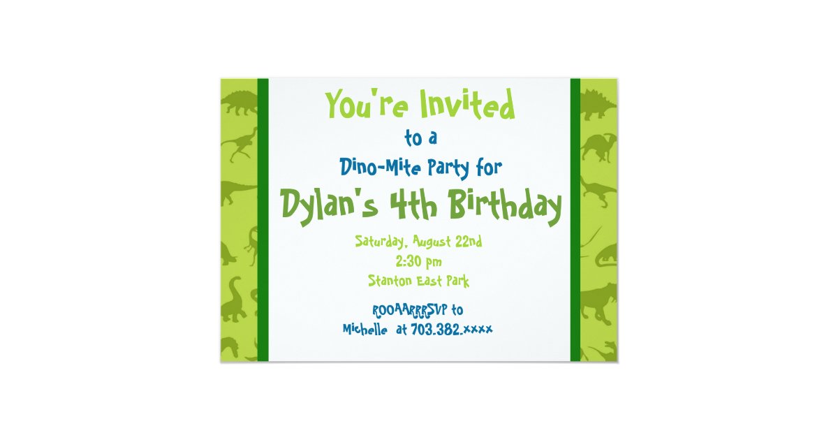 Dinosaur Birthday Party Invitation Template from rlv.zcache.com
