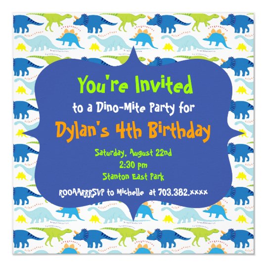 cute dinosaur birthday party invitation templates zazzle com