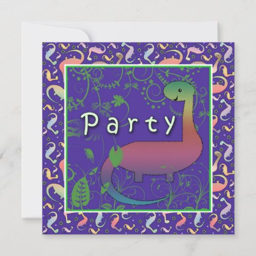 Cute Dinosaur Birthday Party Invites