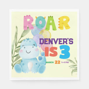 Cute Dinosaur Birthday Party Kids Dino Boys Napkins