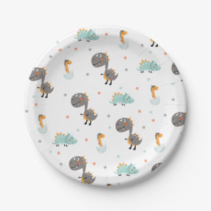 Cute Dinosaur Birthday Party Paper Plates