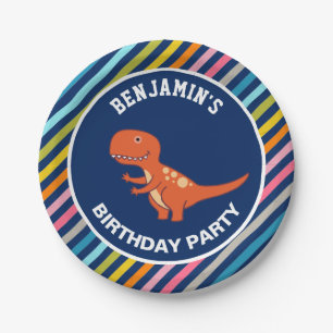 Cute Dinosaur Birthday Party Paper Plates