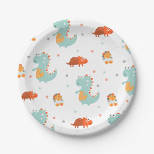 Cute Dinosaur Birthday Party Paper Plates