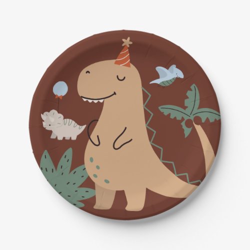 Cute Dinosaur Birthday Party Party Plates Tablewar