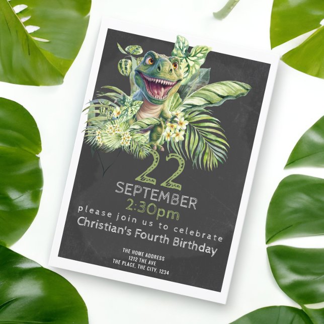 Cute Dinosaur Birthday Party Personalized Invitation (Dinosaur birthday party invitations from Ricaso. Printed or downloadable )