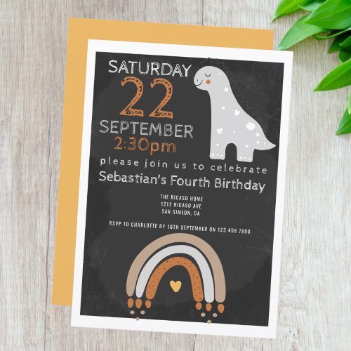 Cute Dinosaur Birthday Party Personalized Invitation