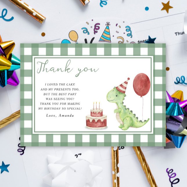 Cute Dinosaur birthday party thank you (Creator Uploaded)